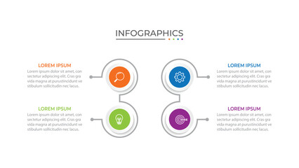 Presentation business infographic template with 4 options. Vector illustration.