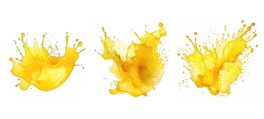 fluid yellow color splash water watercolor