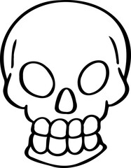 hand drawn skull illustration.