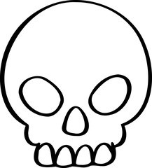 hand drawn skull illustration.