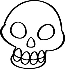 hand drawn skull illustration.
