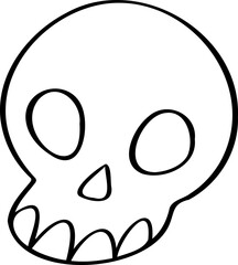 hand drawn skull illustration.