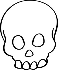 hand drawn skull illustration.