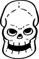 hand drawn skull illustration.