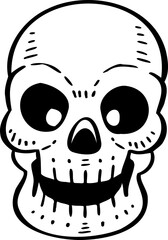 hand drawn skull illustration.