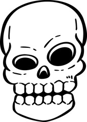 hand drawn skull illustration.