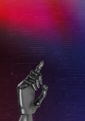 Robot hand pointing upwards