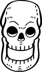 hand drawn skull illustration.