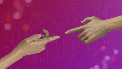 Human hands touching each other 