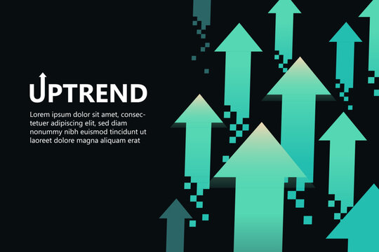 Green arrows uptrend abstract background, a vibrant illustration of soaring arrows, representing growth and success. Perfect for modern designs and financial concepts.