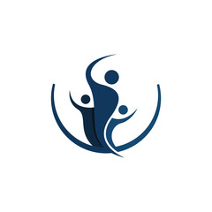 Abstract human figure logo design