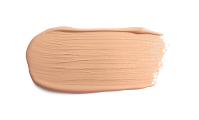 Smear of skin foundation isolated on white, top view