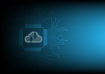 Cloud technology. Integrated digital web concept background. digital service or application with data transmission. Network computing technologies. Hi-tech digital technology concept