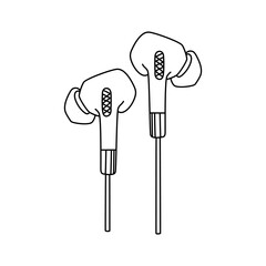 Doodle earphones icon in vector. Hand drawn earphones icon in vector.