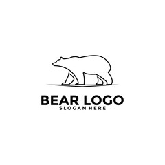 Bear logo vector icon illustration, Bear Line logo template