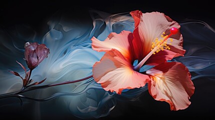 Abstract hibiscus flower with glass effect.