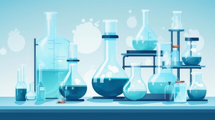 Interior of empty science laboratory with modern equipment, Generative AI illustration