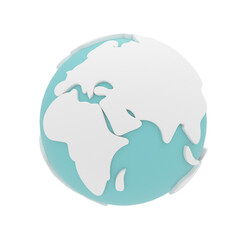 Earth globe icon. Environmental problems and environmental protection. Earth day, ecology, nature, save green planet  and environment concept.  3d render illustration.