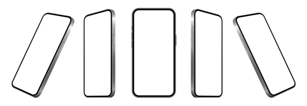 Mockup of a phone screen. Social media promotion. Advertising on a smartphone display. Device front view. 3D mobile phone. Cell phone