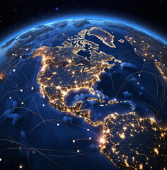 A satellite view of the earth, international internet day stock photos