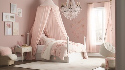 A Whimsical Bedroom for a Little Princess, generative AI
