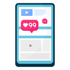 Social Media illustration on smartphone