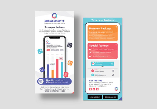Mobile App Flyer DL Card Layout