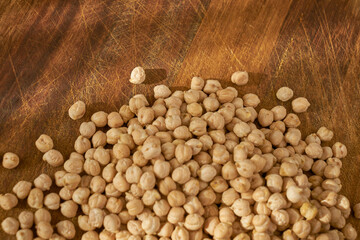 chickpeas on a wooden countertop