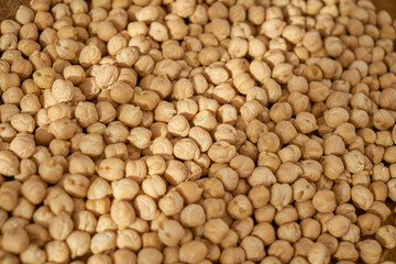 chickpeas on a wooden countertop