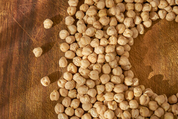 chickpeas on a wooden countertop