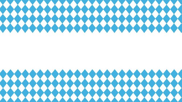 Oktoberfest background animation. bavarian Background. White and blue diamond shape pattern background