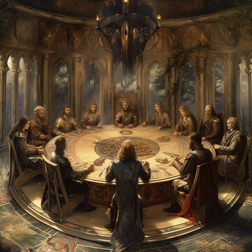 Knights of Round Table. Council of Knights..