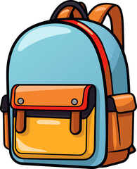 Set of childish school backpacks and school bags vector illustration. Collection of various kids bags with stationery, notebooks and textbooks isolated on white. Stylish accessories different shapes