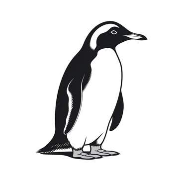 penguin bird on white background