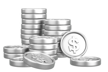 Dollar coin. 3D money. 3D illustration.