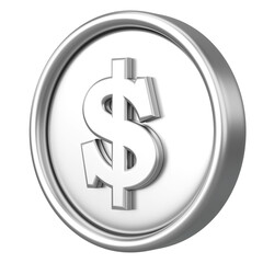 Dollar coin. 3D money. 3D illustration.