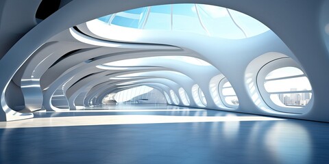 Beautiful modern futuristic building interior architecture