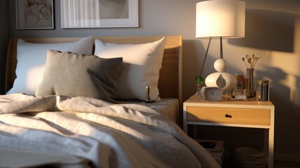 Bedroom Decoration with lamp and furniture 