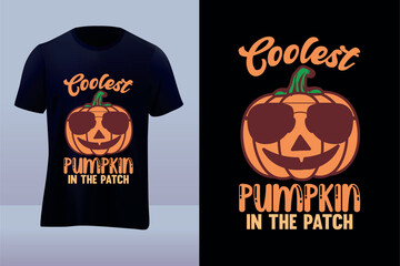 Coolest pumpkin Halloween vector t shirt design