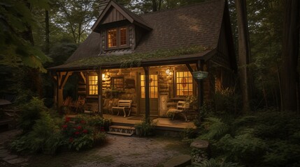 Fototapeta na wymiar Surprise Your Loved One with a Romantic Weekend Getaway to beautiful chalet, Generative AI