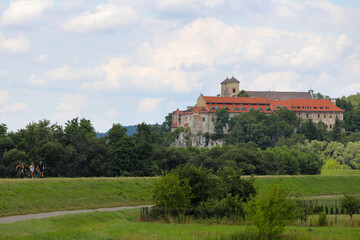 Bicycle path, Tyniec Benedictine Abbey, near Krakow. 