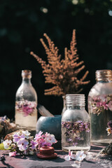 Obraz na płótnie Canvas Aromatherapy,herbal gathering and drying,herbal apothecary aesthetic,organic alternative medicine,herbalism,incense and mental health,herbal pharmacy,aesthetics organic herbs