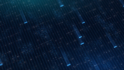 Technology Concept Abstract Motion Graphic Background with Blue Theme, Corporate Intelligent Data Grid