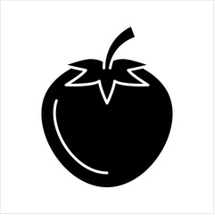 Vector Tomato icon Vegetables logo. Thin line art design, vector illustration on white background