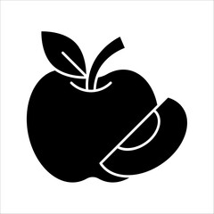 Apple vector icon. Apple fruit vector illustration on white background