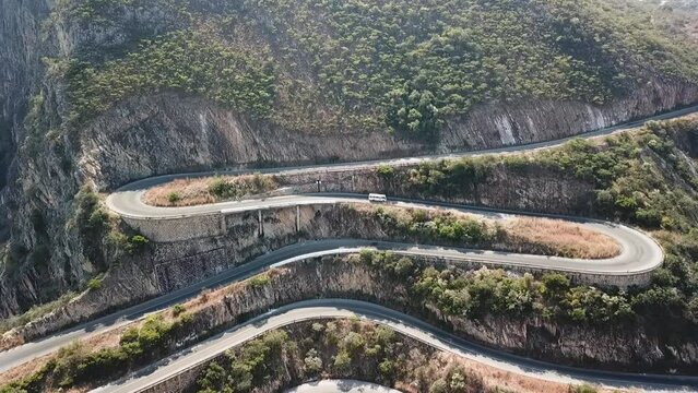 Aerial view of the the road at Serra da Leba Huila Province Humpata Angola