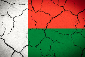 Madagascar - cracked country flag