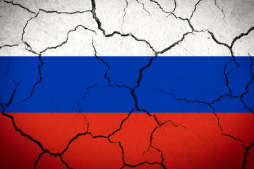 Russia - cracked country flag