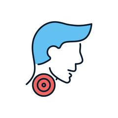 Sore Throat related vector icon. Head of man with sore throat. Sore Throat sign. Isolated on white background. Editable vector illustration