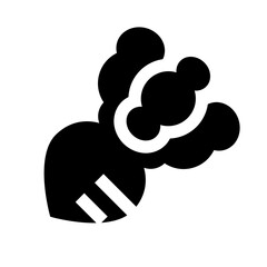 野菜、かぶを表す塗りつぶしスタイルのアイコン